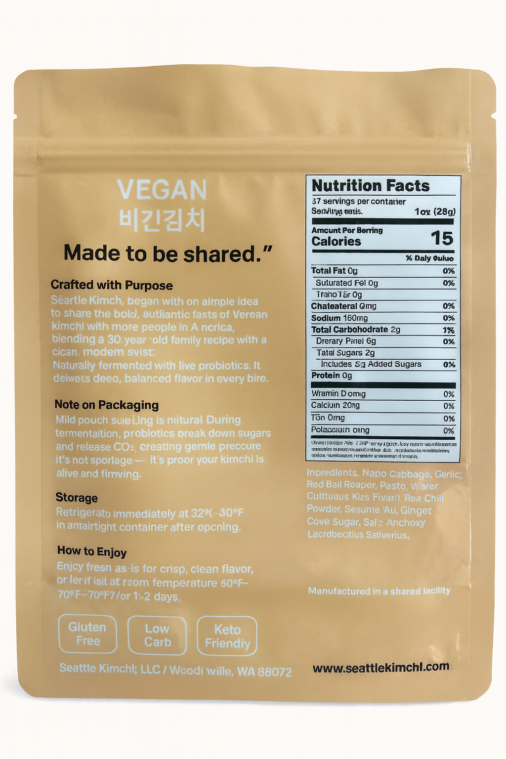 Vegan Kimchi - 24oz (700g)